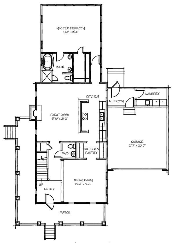 The Pisgah Cottage Main Floor