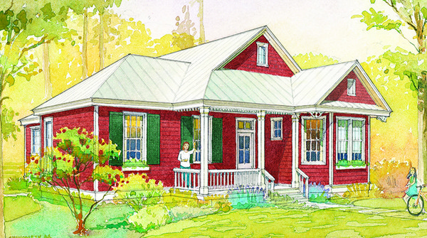 Covington Cottage Front Color Rendering