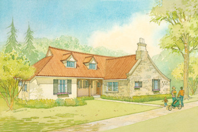 Tamarack Cottage Front Color Rendering