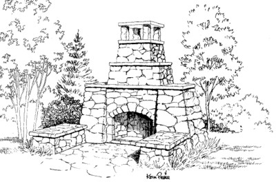 Country Fireplace Project Plan Rendering