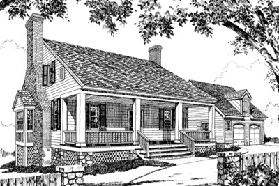 Slope Point Farmhouse Front Rendering