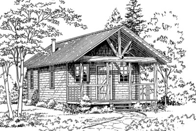Backwoods Cabin Project Plan Rendering