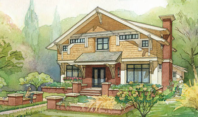 2006 Cottage Living Idea House Color Rendering Front