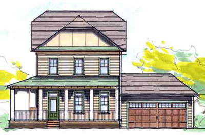 The Pisgah Cottage Front Color Rendering