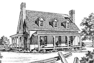 Four Porches House Front Rendering