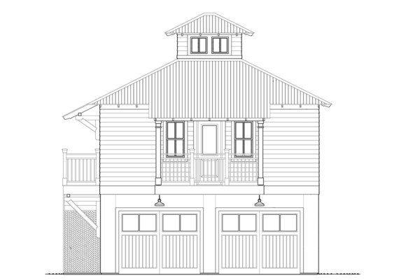 Bayou Bend Carriage House & Garage Front Elevation