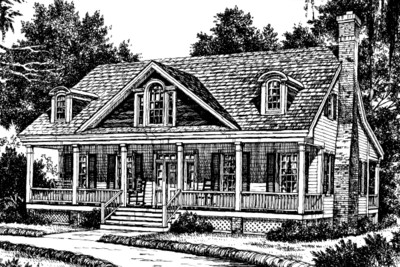 Mississippi Planters Cottage Front Rendering