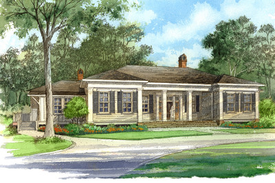 Classic Revival House Color Rendering Front