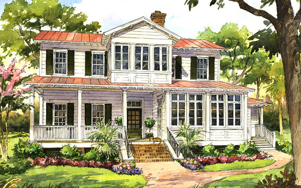 Vintage Lowcountry Color Rendering Front