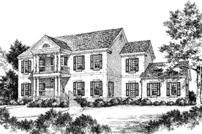 House For Monte Sano Front Rendering