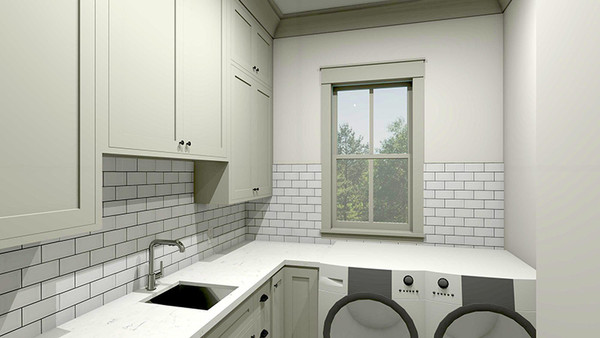 Loblolly Cottage 3D Rendering Laundry