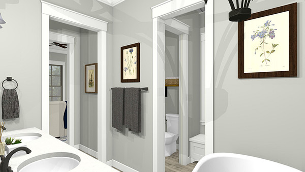 Evergreen Cottage 3D Rendering Primary Bath