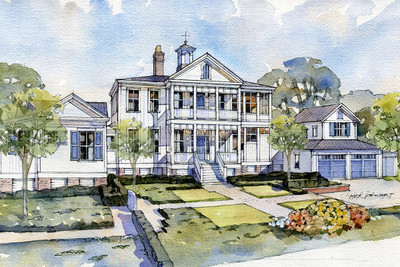 Crane Island River House Color Rendering Front