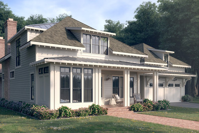 Summertime Lowcountry A + Guest Suite 3D Rendering Front