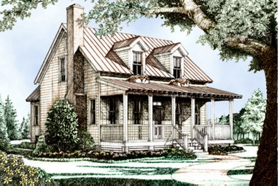Ashley River Cottage Color Rendering Front