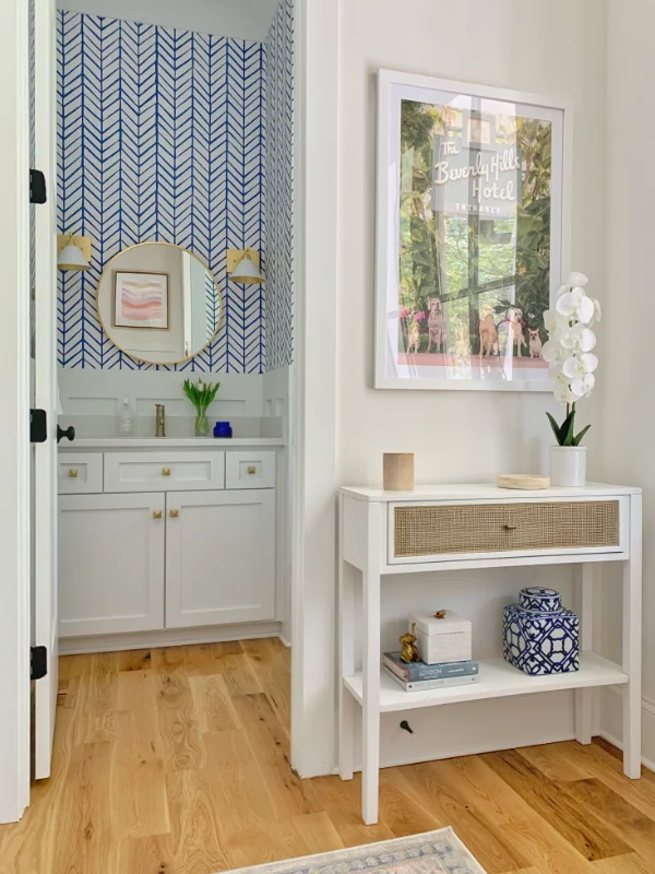 Evergreen Cottage Interior Color Photo Entry and Powder Room