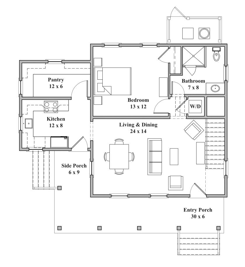 Guilford Cottage A Main Floor Plan