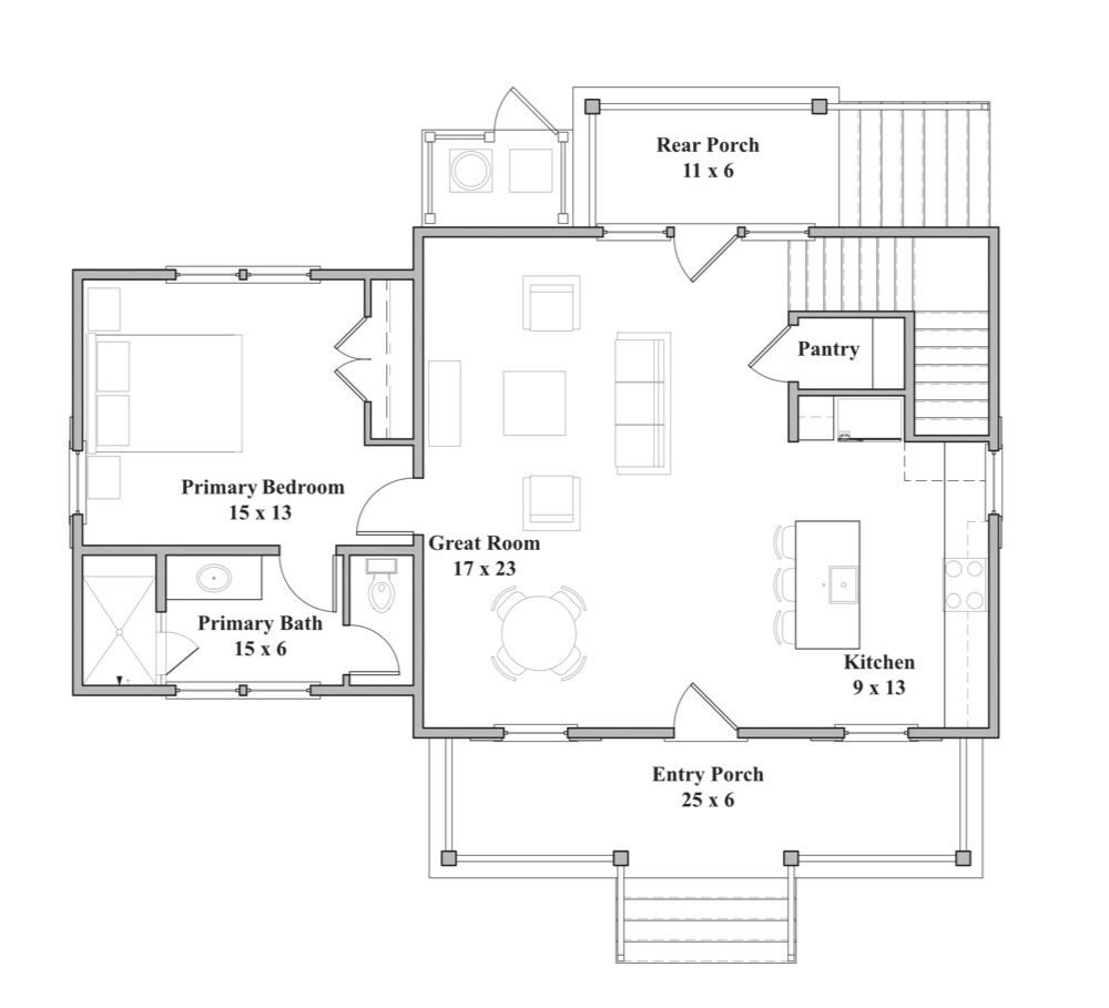 Guilford Cottage B Main Floor Plan