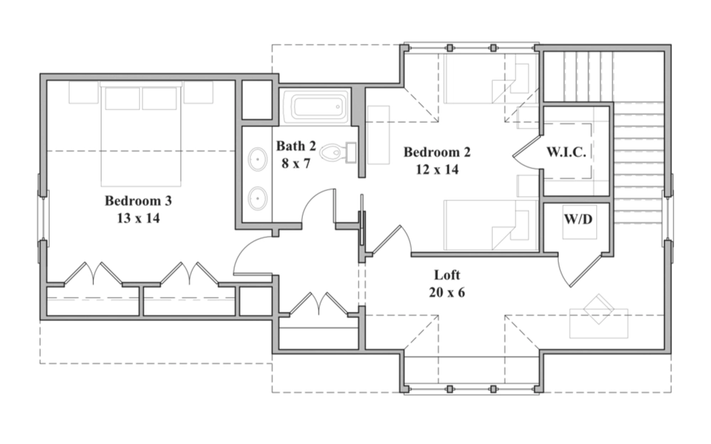Guilford Cottage B Upper Floor Plan
