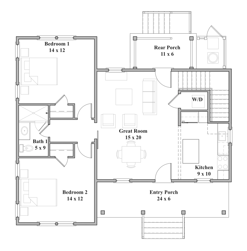Guilford Cottage D Main Floor Plan