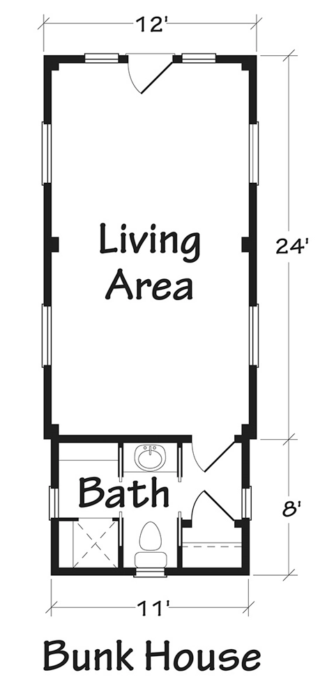 Boathouse & Bunkhouse Floor Plan, Bunkhouse