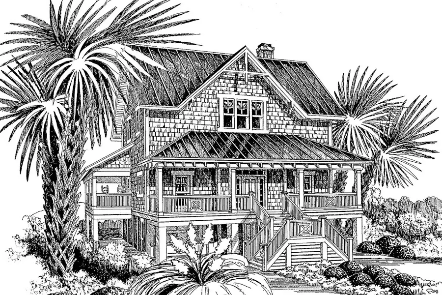 Bayside Cottage Front Rendering