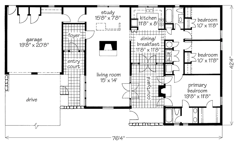 Courtyard House Main Floor