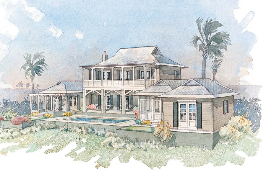 Palm Garden Retreat Color Rendering Front