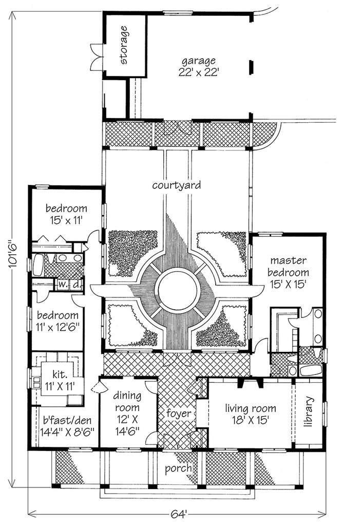 Courtyard Garden House Main Floor