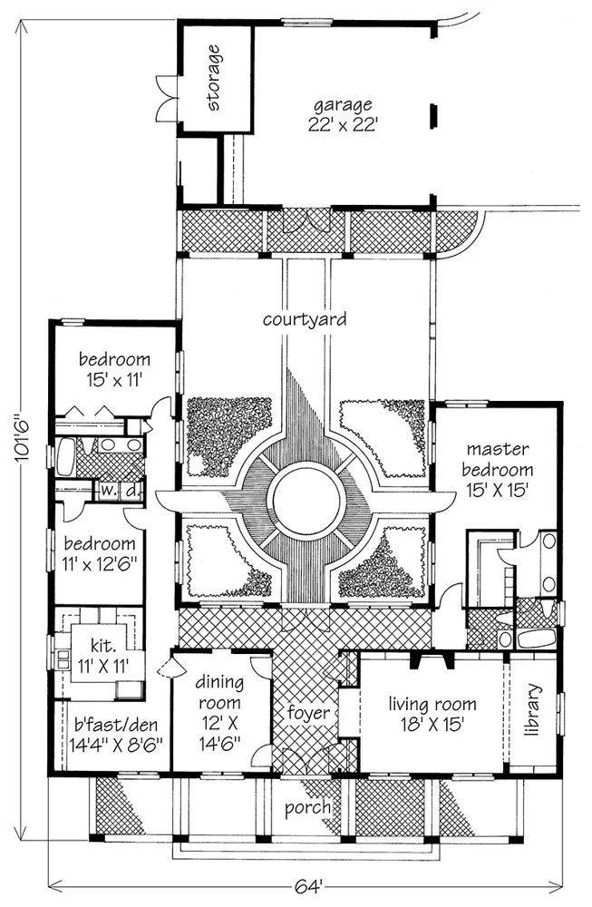 Courtyard Garden House Main Floor