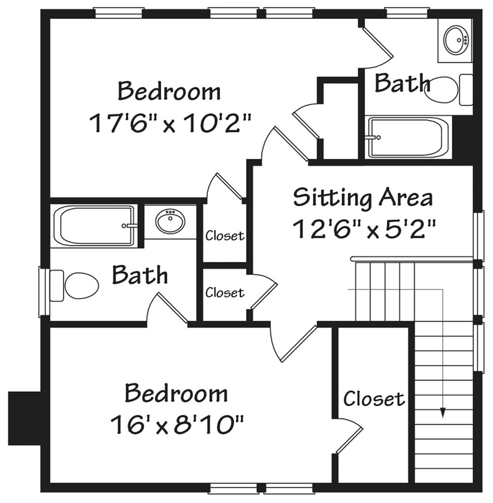 Shoreside Cottage Upper Floor