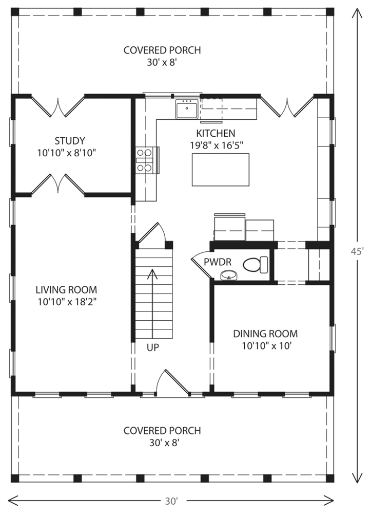 Center Hall Cottage Main Floor