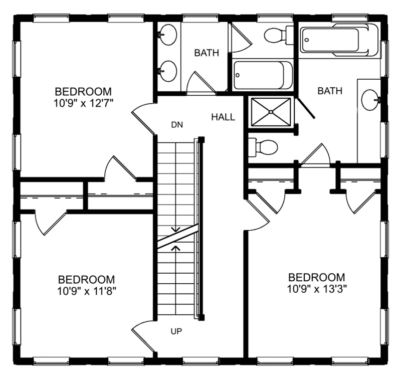 Center Hall Cottage Upper Floor