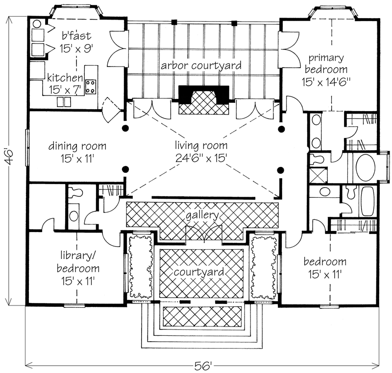 Classic Villa Courtyard Main Floor