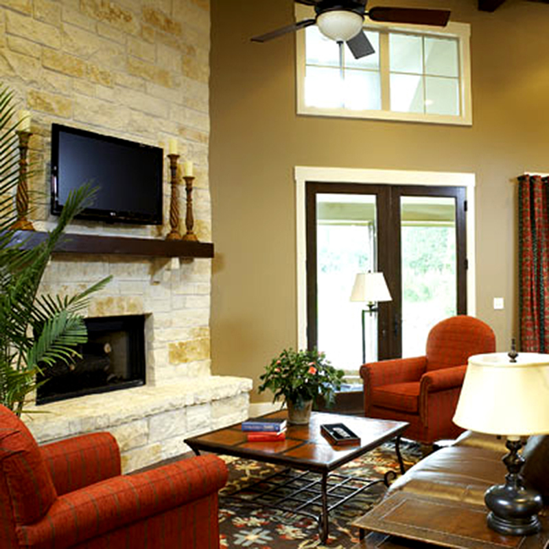 The Cottonwood Photo Living Room Fireplace