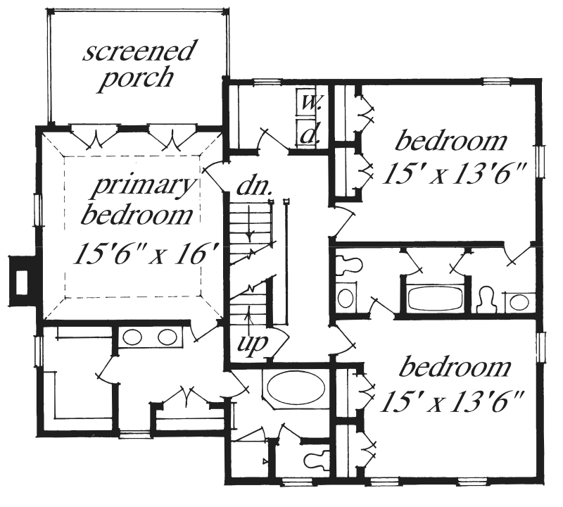 Vernacular Greek Revival Upper Floor