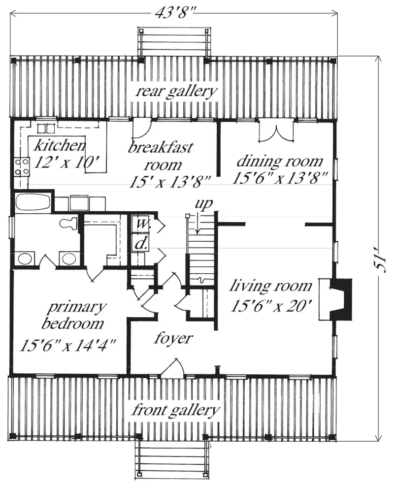 Mississippi Planters Cottage Main Floor