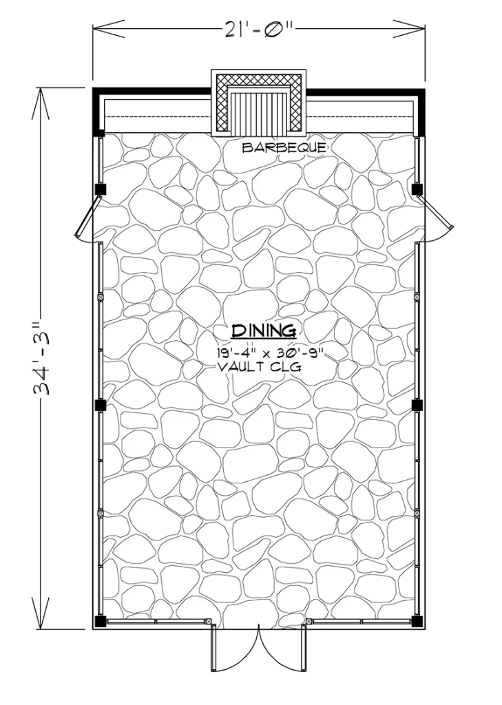 Screened Outdoor Kitchen Footprint