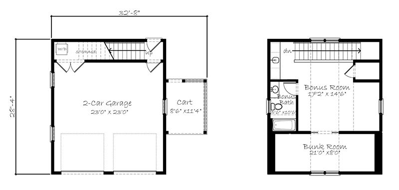 Lowcountry Farmhouse Garage Floor Plans