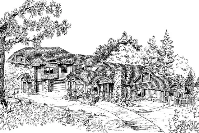 Conifer Lodge Front Rendering