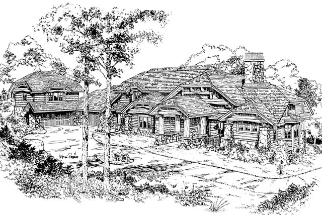 Wind River Lodge Front Rendering