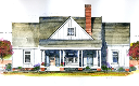 Magnolia Cottage Color Rendering Front, Blue Shutters
