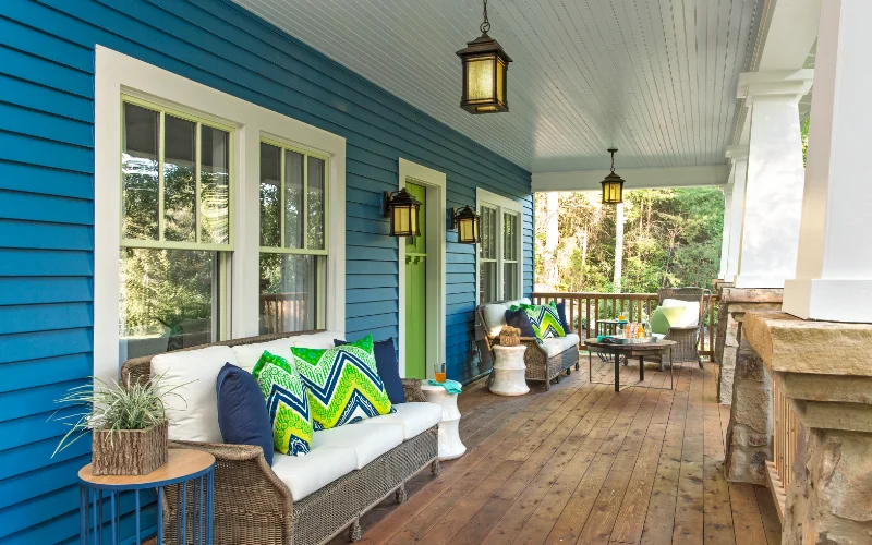 Little Blue Farmhouse Photo Front Porch