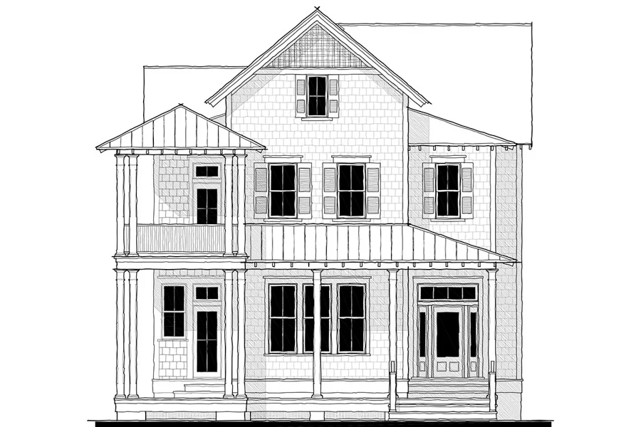 Tidewater Retreat Front Elevation