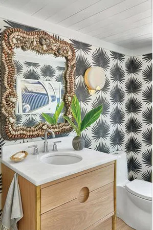 Coastal Living Cottage Photo Powder Room