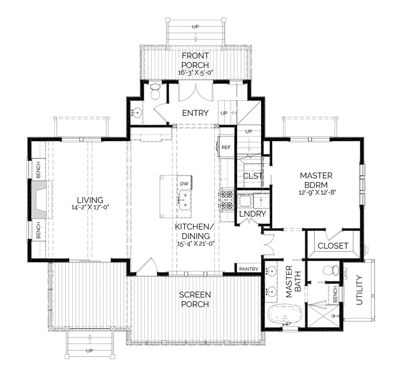 Evergreen Cottage Main Floor Plan
