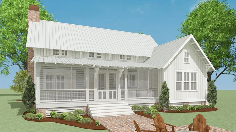 Evergreen Cottage 3D Rendering Rear Elevation