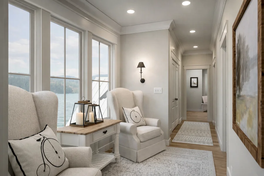 Alder Cottage Interior 3D Color Rendering Upper Floor Sitting Nook