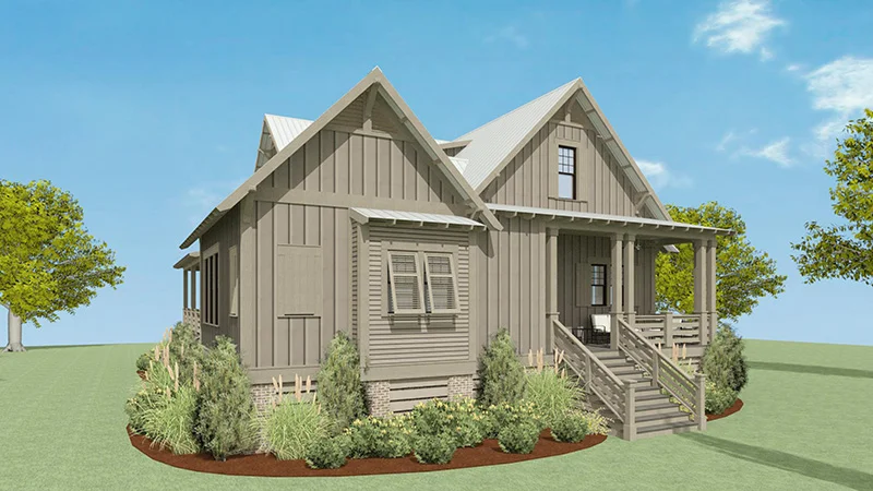 Walnut Cottage 3D Rendering Front Left