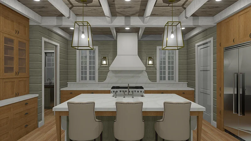 Walnut Cottage 3D Rendering Kitchen